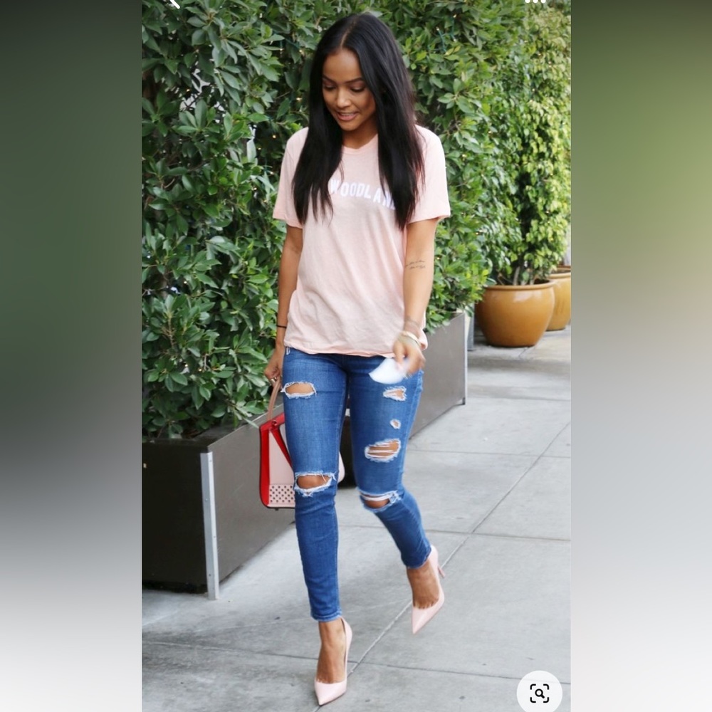 IRO Distressed Ajuste Skinny Blue Jeans 28